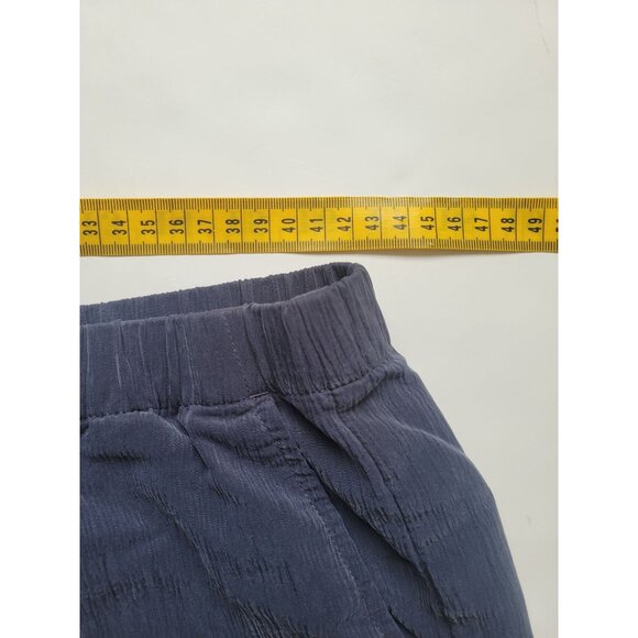 Pure Jill Blue Sand Washed Elastic Waist Cropped Wide Leg Size L Lagenlook - Picture 8 of 8